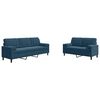 vidaXL Set di Divani 2 pz con Cuscini e Rinforzi Blu in Velluto