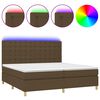vidaXL Letto a Molle Materasso e LED Marronescuro 200x200cm in Tessuto