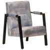 vidaXL Poltrona 60x80x87 cm Grigia in Vera Pelle di Capra