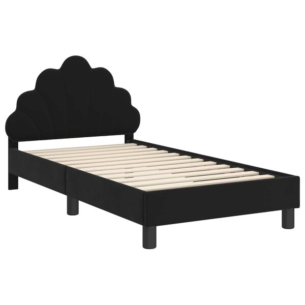 vidaXL Struttura letto bambini con testata Nero 80 x 160 cm Velluto