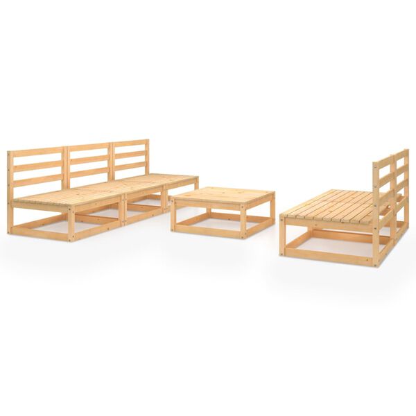 vidaXL Set Divani da Giardino 6 pz in Legno Massello di Pino