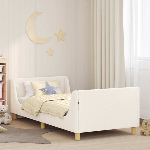 vidaXL Struttura letto bambini con testata Crema 90 x 200 cm