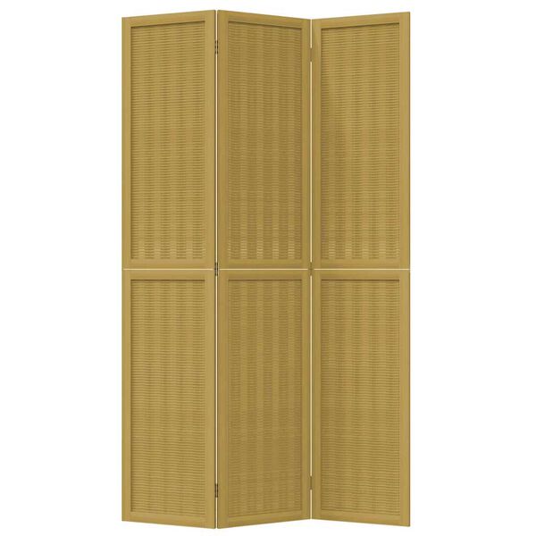 vidaXL Divisorio Ambienti 3 Pannelli Marrone Scuro Massello Paulownia