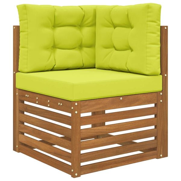 vidaXL Cuscino per divano da esterno 3 pcs Verde Poliestere