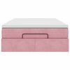 vidaXL Pouf Letto con Materasso Rosa 120x190 cm Velluto