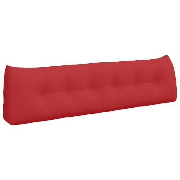 vidaXL Cuscino per Schiena Rosso 180 x 24 x 50 cm Tessuto