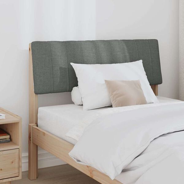 vidaXL Testiera imbottita Grigio scuro 90 cm Pino massello
