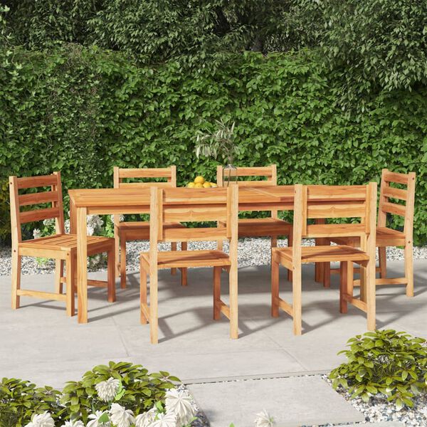 vidaXL Set da Pranzo da Giardino 7 pz in Legno Massello di Teak
