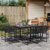 vidaXL Set da Pranzo da Giardino 9 pz Nero in Polyrattan