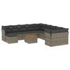 vidaXL Set Divani da Giardino 12 pz con Cuscini Grigio in Polyrattan