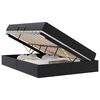 vidaXL Letto con contenitore e materasso 2 pz Nero Pelle
