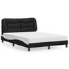 vidaXL Letto con Materasso Hvar Nero e Bianco 140x190 cm in Similpelle
