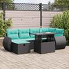 vidaXL Set Divani da Giardino 7pz con Cuscini Grigio Polyrattan Acacia