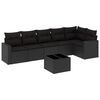 vidaXL Set Divani da Giardino con Cuscini 7pz Nero Polyrattan