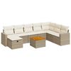 vidaXL Set Divano da Giardino 9 pz con Cuscini Beige in Polyrattan