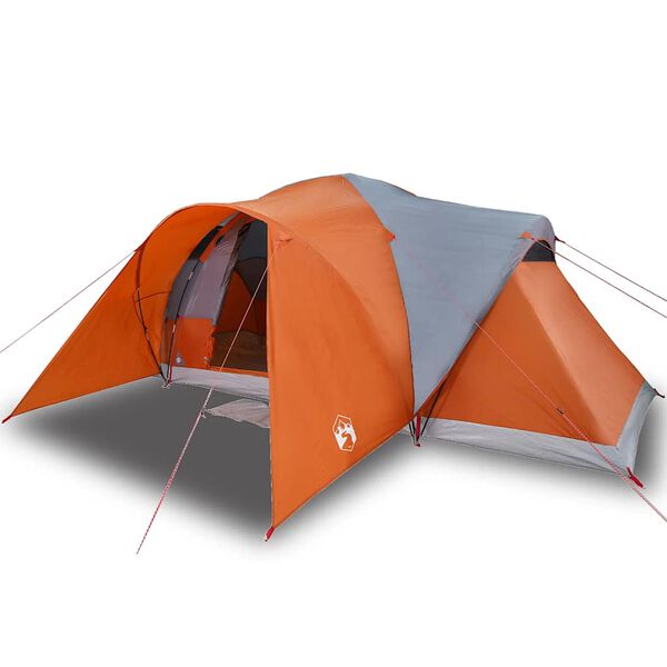 vidaXL Tenda da Campeggio a Cupola 6 Persone Grigio e Arancione
