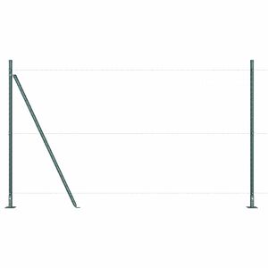 vidaXL Palo della recinzione 7 pcs Verde Acciaio