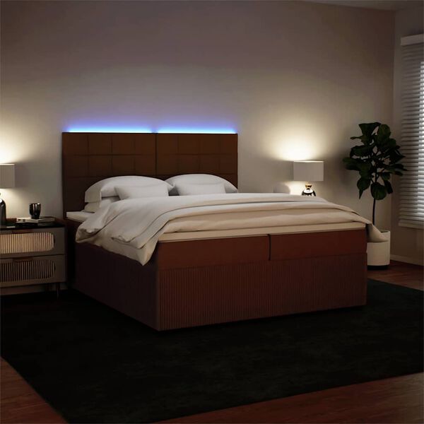 vidaXL Giroletto a Molle con Materasso Rosa 200x200 cm in Velluto