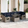vidaXL Set Divani da Giardino con Cuscini 8 pz Grigio Polyrattan Acacia
