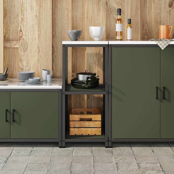 vidaXL Stoccaggio in cucina Verde oliva 60 x 50 x 92 cm Acciaio