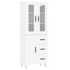 vidaXL Credenza Bianca 69,5x34x180 cm in Legno Multistrato
