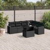 vidaXL Set Divani da Giardino con Cuscini 7pz Nero Polyrattan