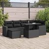 vidaXL Set Divani da Giardino con Cuscini 7pz Nero Polyrattan