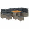 vidaXL Set Divano da Giardino 9 pz 8-Numero di posti Grigio