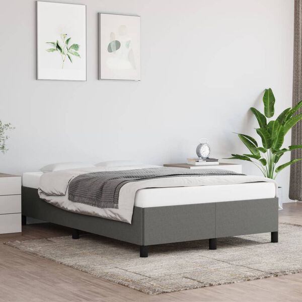 vidaXL Giroletto senza Materasso Grigio Scuro 120x200 cm Tessuto