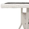 vidaXL Tavolo Giardino con Piano Vetro Bianco 80x80x75 cm Polyrattan