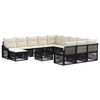 vidaXL Set Divano da Giardino 13 pz Nero polyrattan