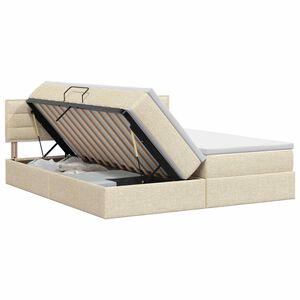 vidaXL Letto con Contenitore con testiera 2 pz Crema Pelle Sintetica