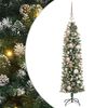 vidaXL Albero di Natale Artificiale Sottile Verde e Bianco 120 cm