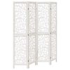 vidaXL Divisorio Ambienti 4Pannelli Bianco Legno Massello di Paulownia