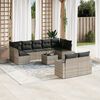 vidaXL Set Divano Giardino 10 pz con Cuscini Grigio Chiaro Polyrattan