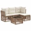 vidaXL Set Divano da Giardino 5 pz Beige polyrattan