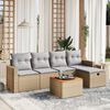 vidaXL Set Divano da Giardino 6 pz con Cuscini Beige Misto Polyrattan