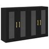 vidaXL Armadi da Parete 2 pz Rovere Nero 69,5 x 34 x 90 cm