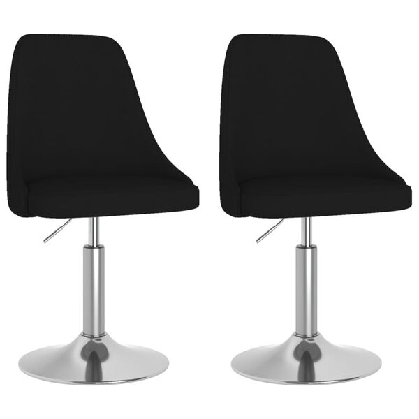 vidaXL Sedie da Pranzo Girevoli 2 pz Nere in Tessuto