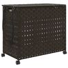 vidaXL Cesto Portabiancheria Ruote Marrone Scuro 66x35x60 cm Rattan