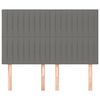 vidaXL Testiera Grigio Scuro 144x5x118/128 cm Tessuto
