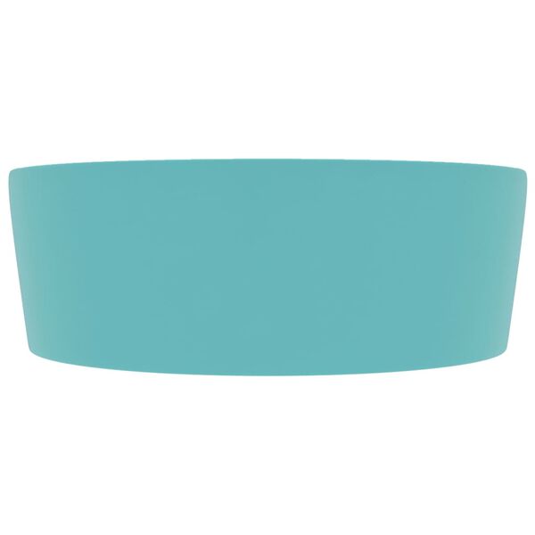 vidaXL Lavandino con Troppopieno Verde Chiaro Opaco 36x13 cm Ceramica