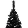 vidaXL Albero di Natale Preilluminato con Palline Nero 150 cm PVC