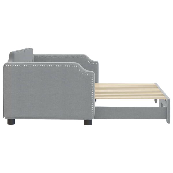 vidaXL Divano Letto con Letto Estraibile Grigio Chiaro 90x200 Tessuto