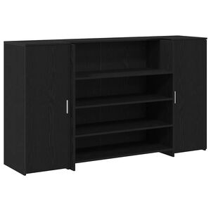 vidaXL Scrivania per Reception Rovere Nero 180x50x103,5 cm in Legno di Argilla