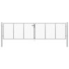 vidaXL Cancello da Giardino in Acciaio Zincato 400x100 cm Argento