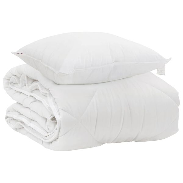 vidaXL Duvet per Tutte le Stagioni con cuscino 2 pcs Bianco Microfibra