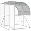 vidaXL Pollaio Argento 200 x 200 x 215 cm Acciaio zincato