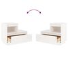 vidaXL Comodino Bianco 60x34x51 cm in Legno Massello di Pino