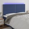 vidaXL Testiera a LED Blu 180x5x118/128 cm in Tessuto